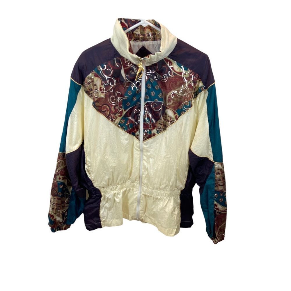 Vintage Ladies 80’s/90’s East West Brand Nylon Full‎ Zip Jacket Size XL